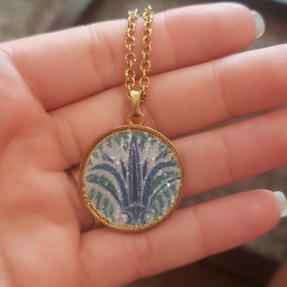 ALEX AND ANI BLUE LOTUS NECKLACE-gold